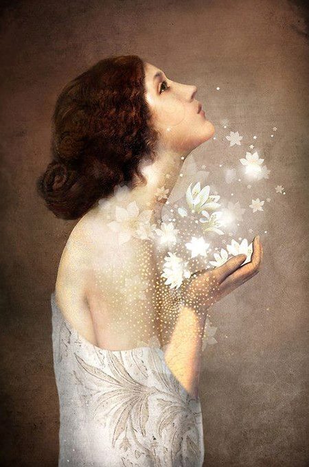 immagine donna con fiori dall'anima